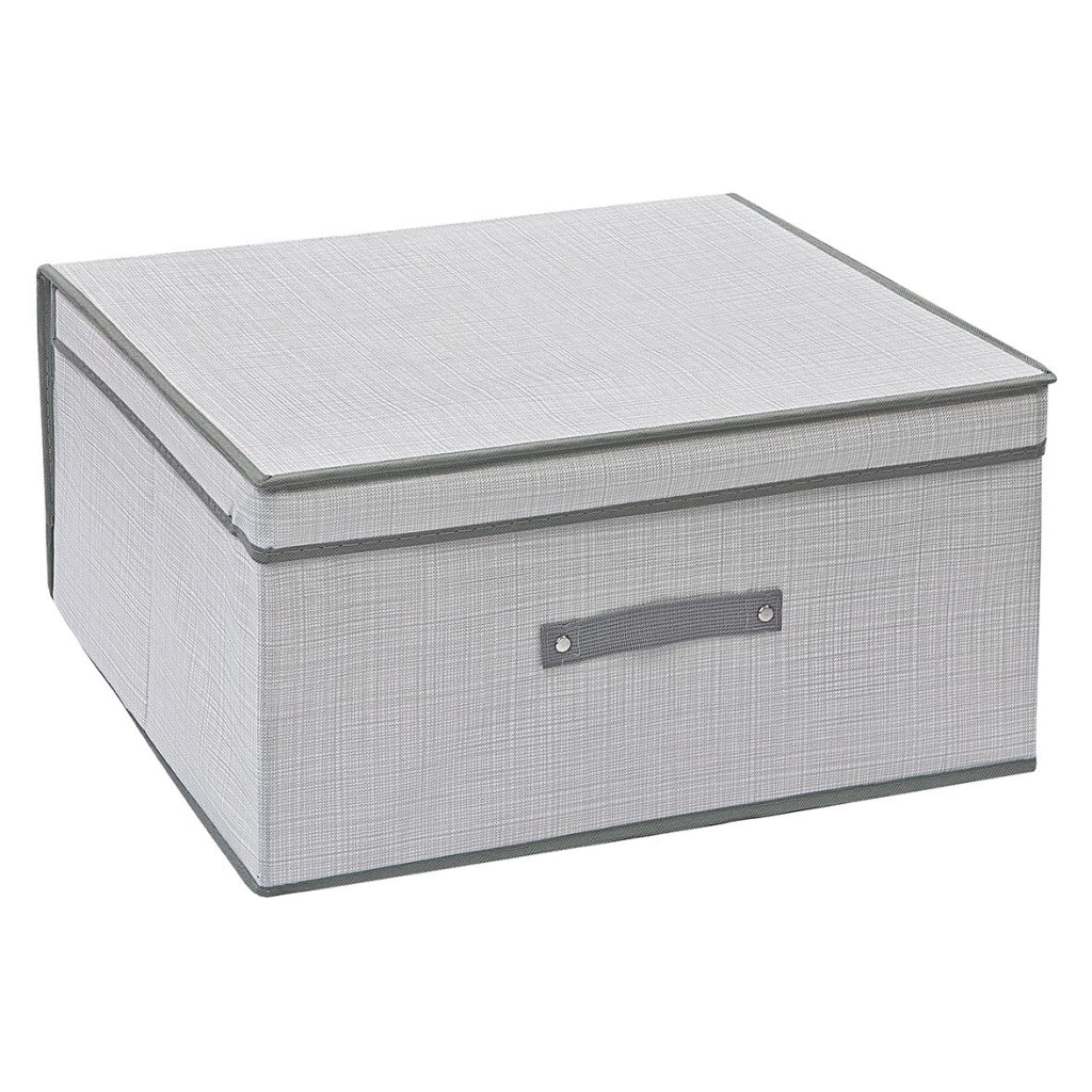 Scatola Salvaspazio Tessuto Rigida 41x35x20 cm Pieghevole Contenitore Vestiti Abiti Grigio