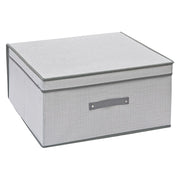 Scatola Salvaspazio Tessuto Rigida 41x35x20 cm Pieghevole Contenitore Vestiti Abiti Grigio