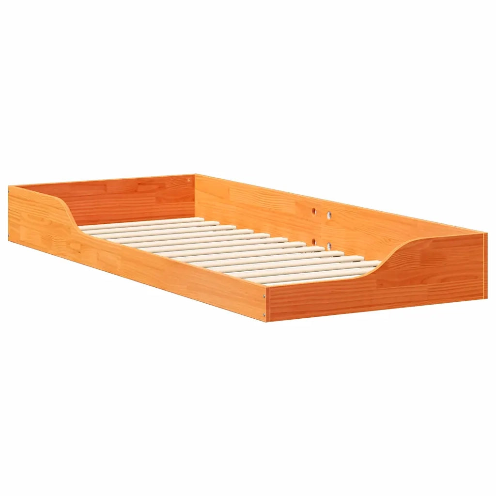 Struttura del letto Marrone cerato 80 x 220 cm Pino massello