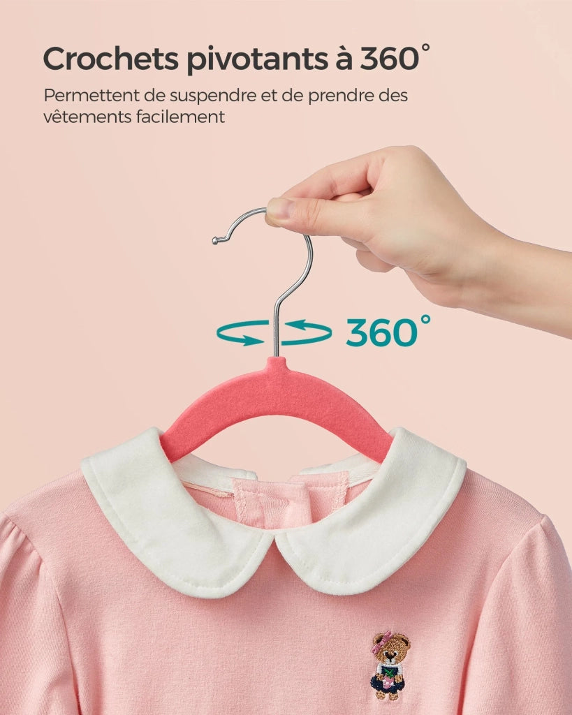 Grucce per bambini set da 50 in velluto con ganci antiscivolo color oro rosa modello per bambini per gonne vestiti pantaloni t-shirt rosso 12_0005103