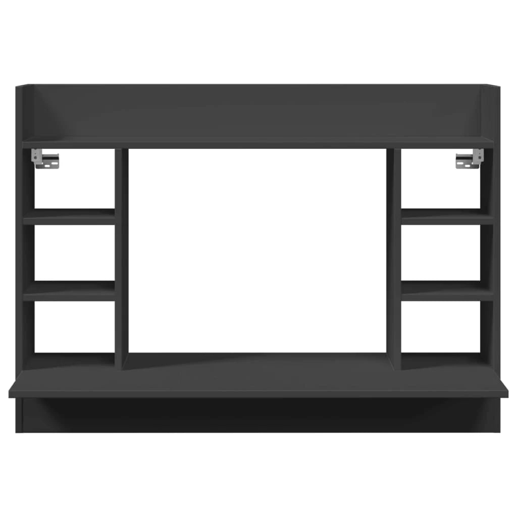 Scrivania tavolo postazione di lavoro mobile per computer studio a parete 105 x 48 x 75 cm legno ingegnerizzato nero 02_0023880