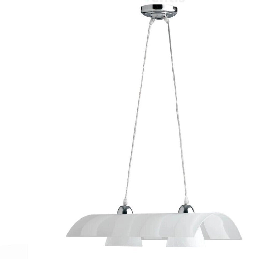 Sospensione Zebrata Bianca 2Xe27 50X33X16Cm - Fan Europe