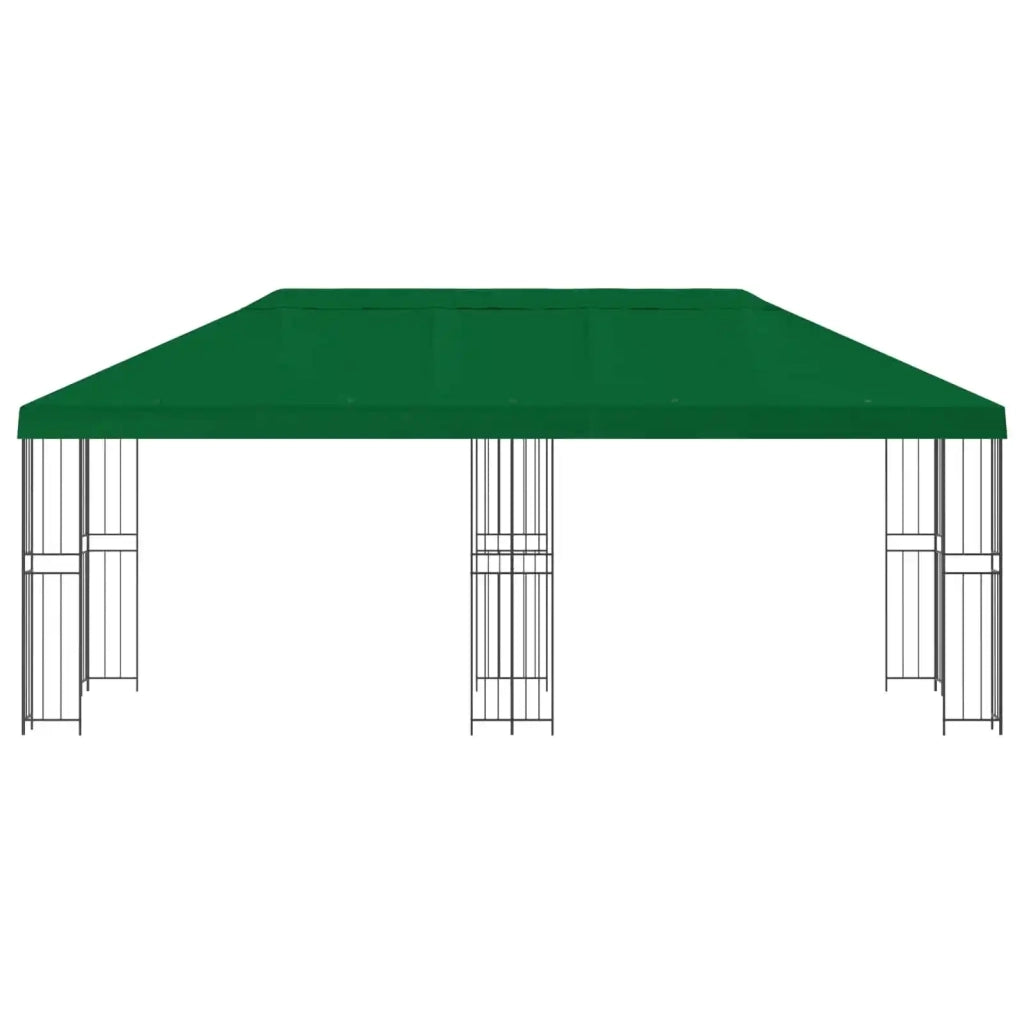 Gazebo con pareti laterali 6 x 3 m Verde Poliestere e Acciaio