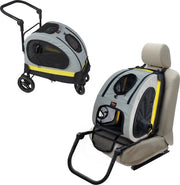 Sedile per Animali 2 in 1 - Carrello per Cane e Gatto - Portatile - 40 x 55 x 100 cm.