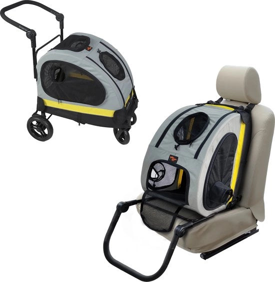 Sedile per Animali 2 in 1 - Carrello per Cane e Gatto - Portatile - 40 x 55 x 100 cm.