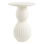 Tavolino da appoggio Newtown in fiberclay bianco forma organica ø40x55 cm