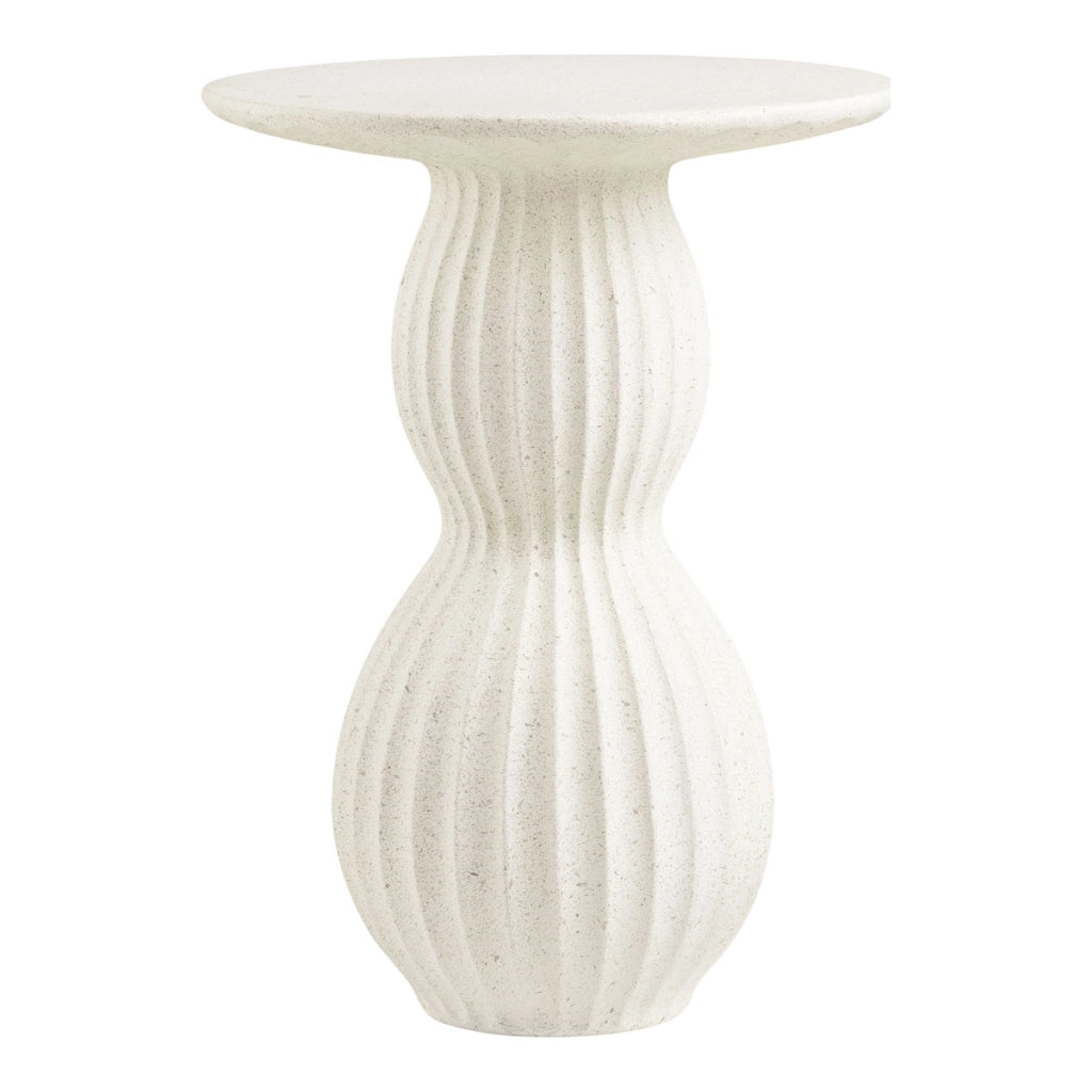 Tavolino da appoggio Newtown in fiberclay bianco forma organica ø40x55 cm