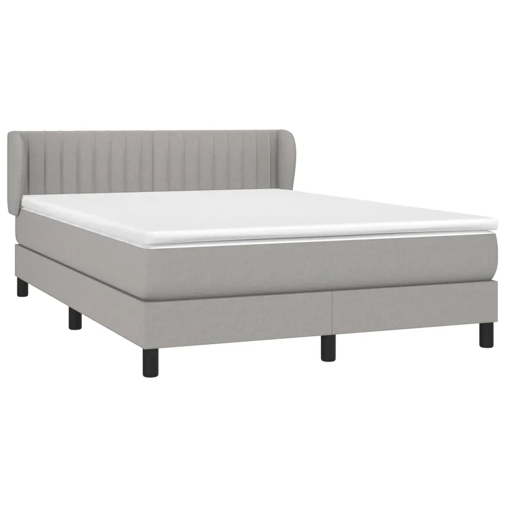 Giroletto a Molle con Materasso Grigio Chiaro 140x190cm Tessuto