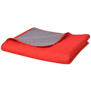 Copriletto Double-Face Trapuntato Rosso e Grigio 230x260 cm cod mxl 77273