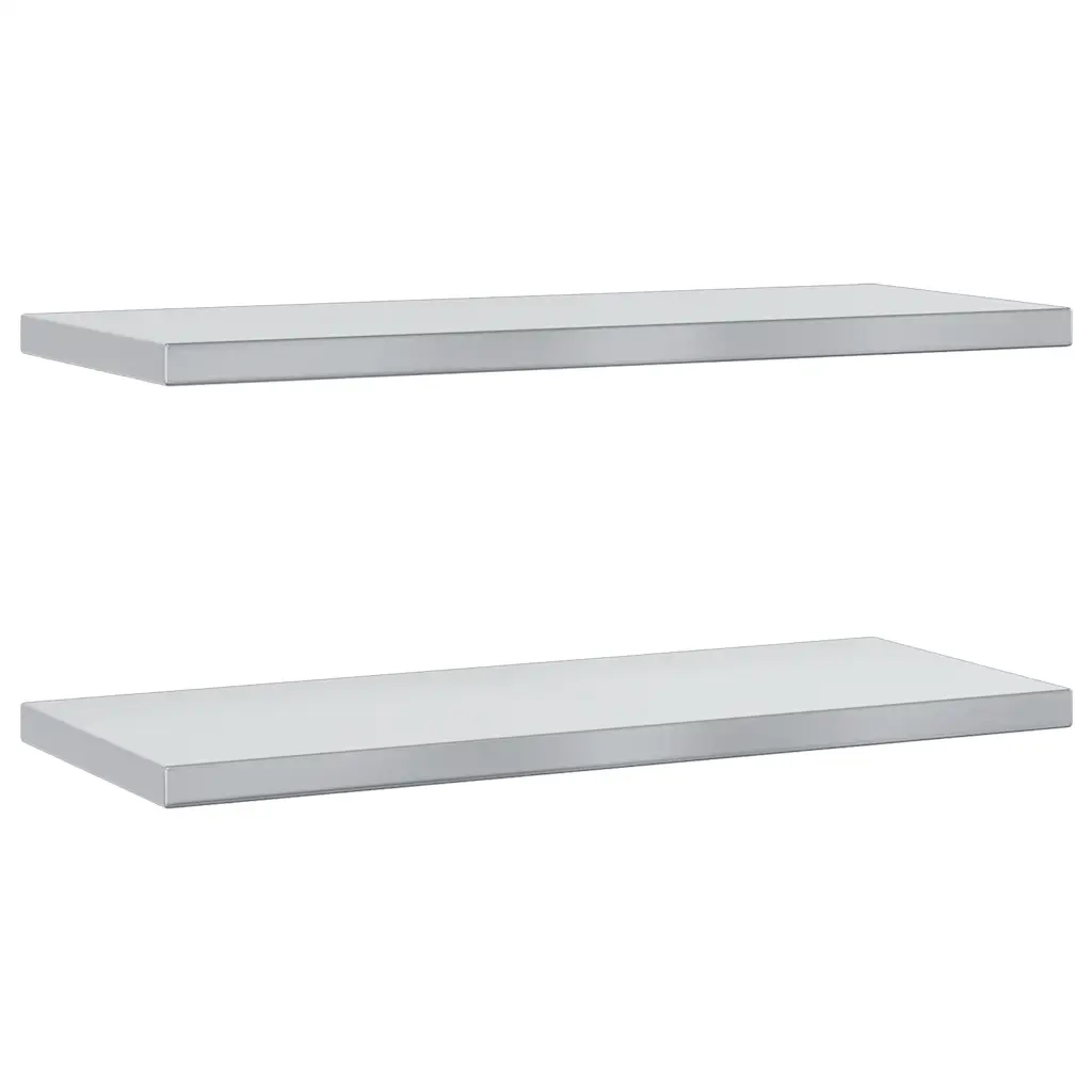 vidaXL Mensole a Muro 2 pz 75x30x3 cm Argento in Acciaio Inossidabile