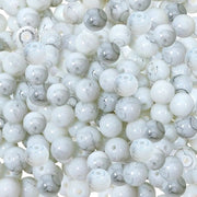 Collezione di 100 glas sferici 8 mm con effetto marmo - utili per creare gioielli - bracciali - collane - artigianato