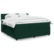 vidaXL Giroletto a Molle con Materasso Verde Scuro 180x200 cm Velluto