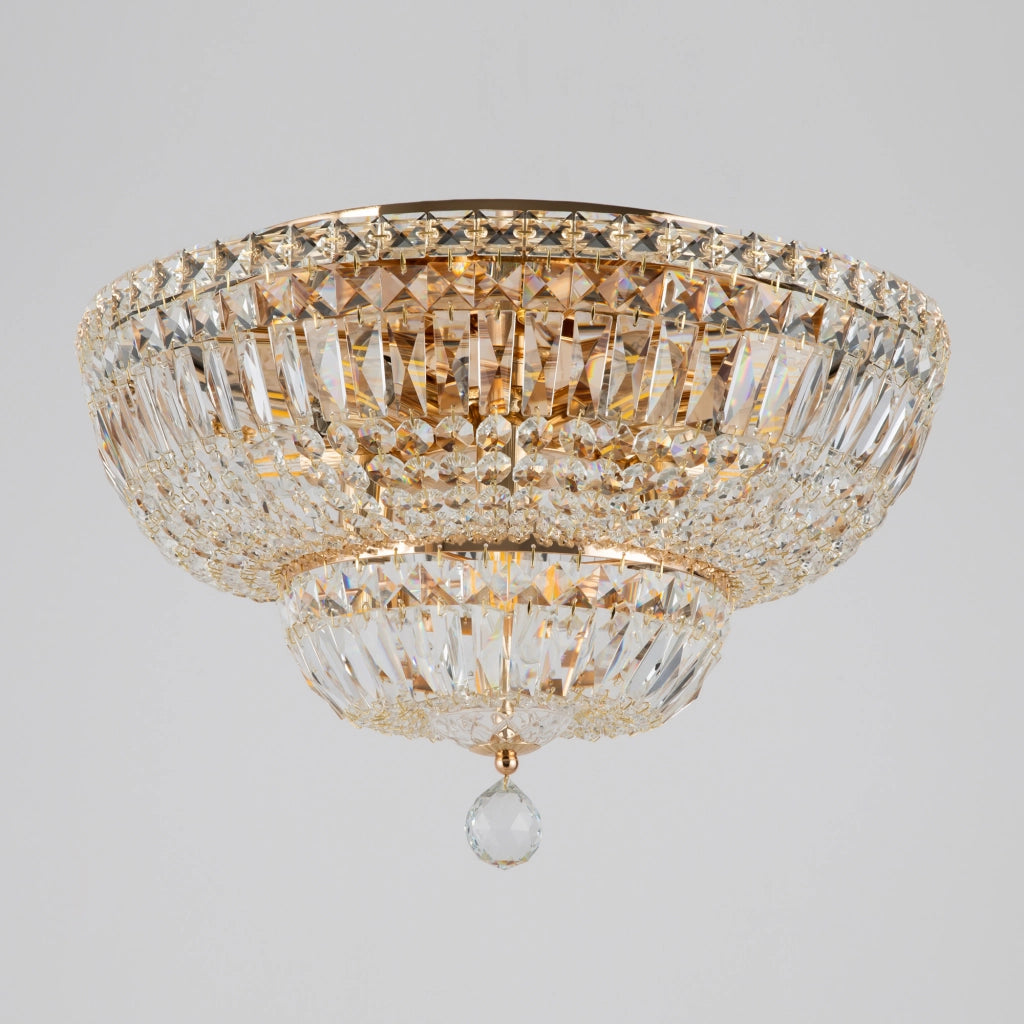 Maytoni Plafoniera contemporanea Basfor 12 luci E14 oro metallo cristalli