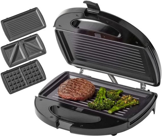 Grill a contatto con piastre rimovibili - Tostapane - Panini Grill - Grill - Grill a contatto - Piastre rimovibili - Facile da pulire - Grill apparecchio - Vari programmi