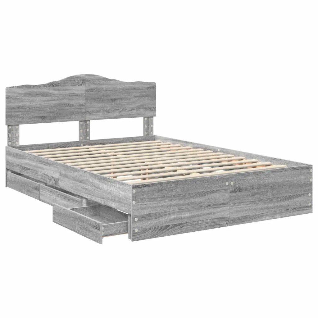 Struttura del letto con cassetto Grigio Sonoma 140 x 200 cm 3413003