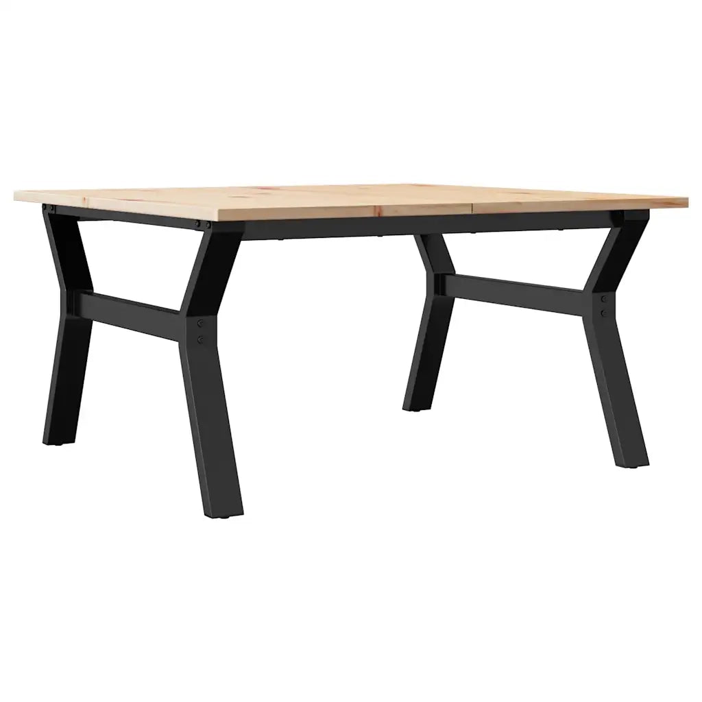 Tavolino da Salotto Telaio a Y 90x90x45 cm Legno Pino e Acciaio 3282709