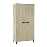 Armadio bambino 2 porte DANAÉ – Rovere chiaro – Contenitore robusto dallo stile naturale