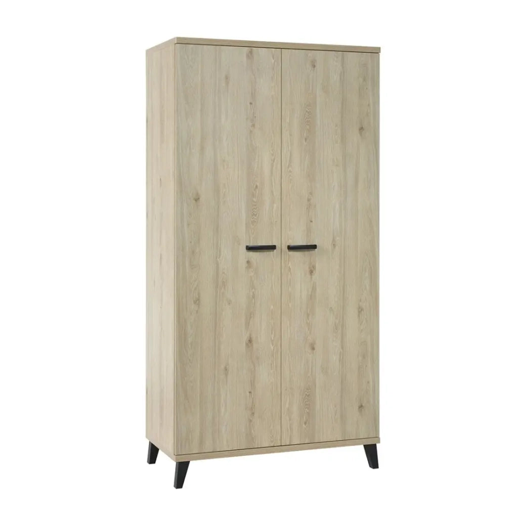 Armadio bambino 2 porte DANAÉ – Rovere chiaro – Contenitore robusto dallo stile naturale