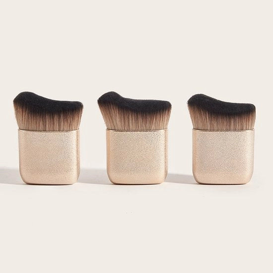 Kit applicazione trucco 3 in 1 con pennello kabuki per corpo e viso, applicazione fondotinta, blush, bronzer, ombretti