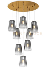 SOSPENSIONE OTTONE SAT. TONDA 8 LUCI CROMO 1164OS-S8 T-CR