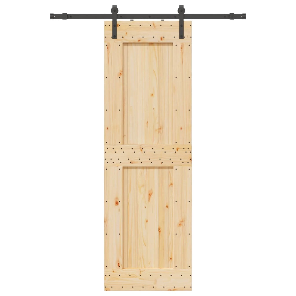 Porta scorrevole NARVIK Naturale e Nero 70 x 210 cm (152,5 cm)
