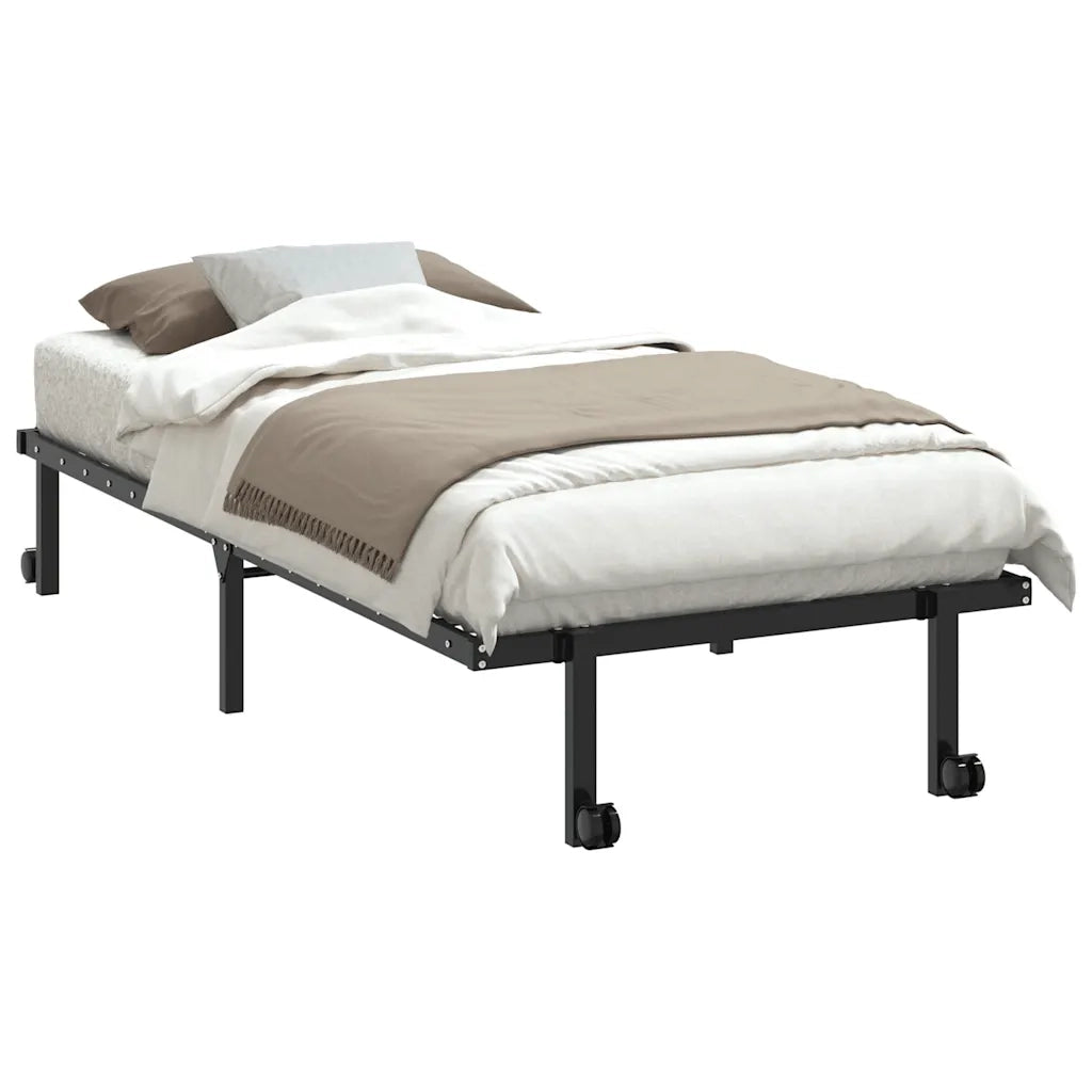 Giroletto senza Materasso Pieghevole Nero 90x200 cm in Acciaio 4103960