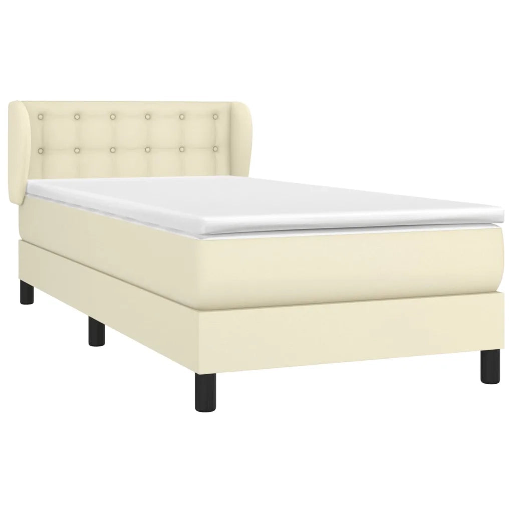 Giroletto a Molle con Materasso Crema 90x200 cm in Similpelle 3127291