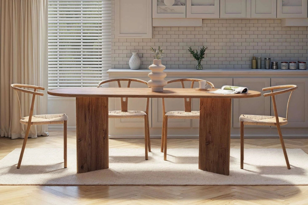 Tavolo da pranzo in legno "Sabella" 200 x 90 x 75 cm - Pino Atlantico