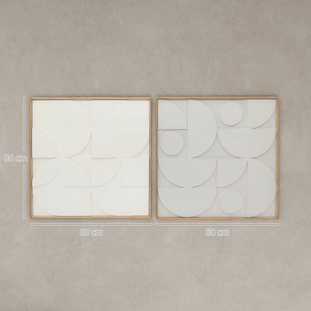 Quadro 3D in legno ¨C zephmum ¨C bianco 80x80 cm