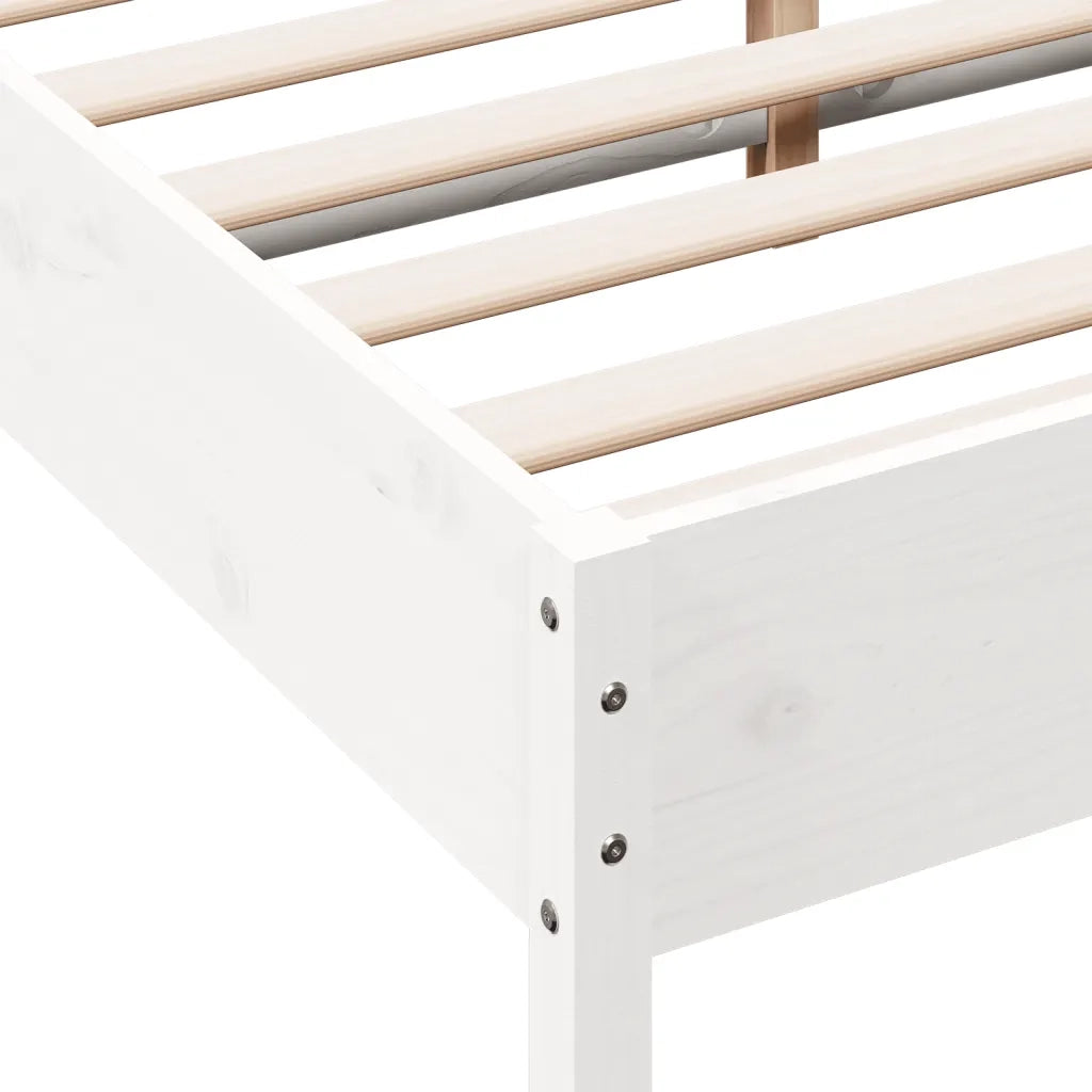 Letto matrimoniale | Letto per adulti | Letto senza Materasso Bianco 120x200 cm Legno Massello di Pino