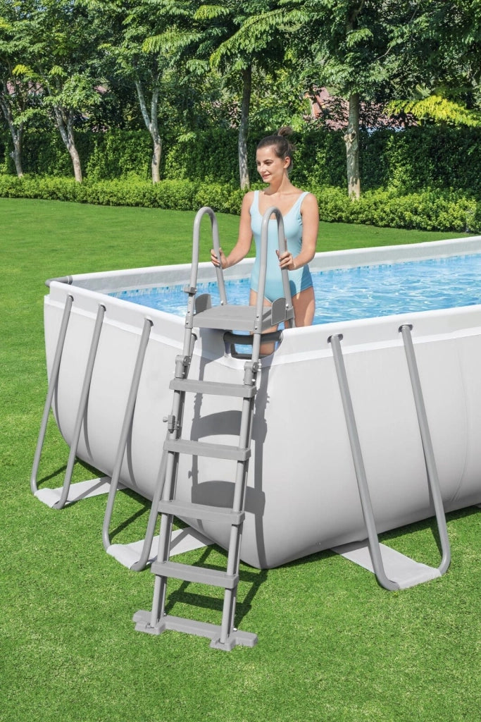 Bestway 5612B Power Steel Piscina Fuori Terra Rettangolare 640x274x132 cm 19281 L Filtro Sabbia colore Bianco