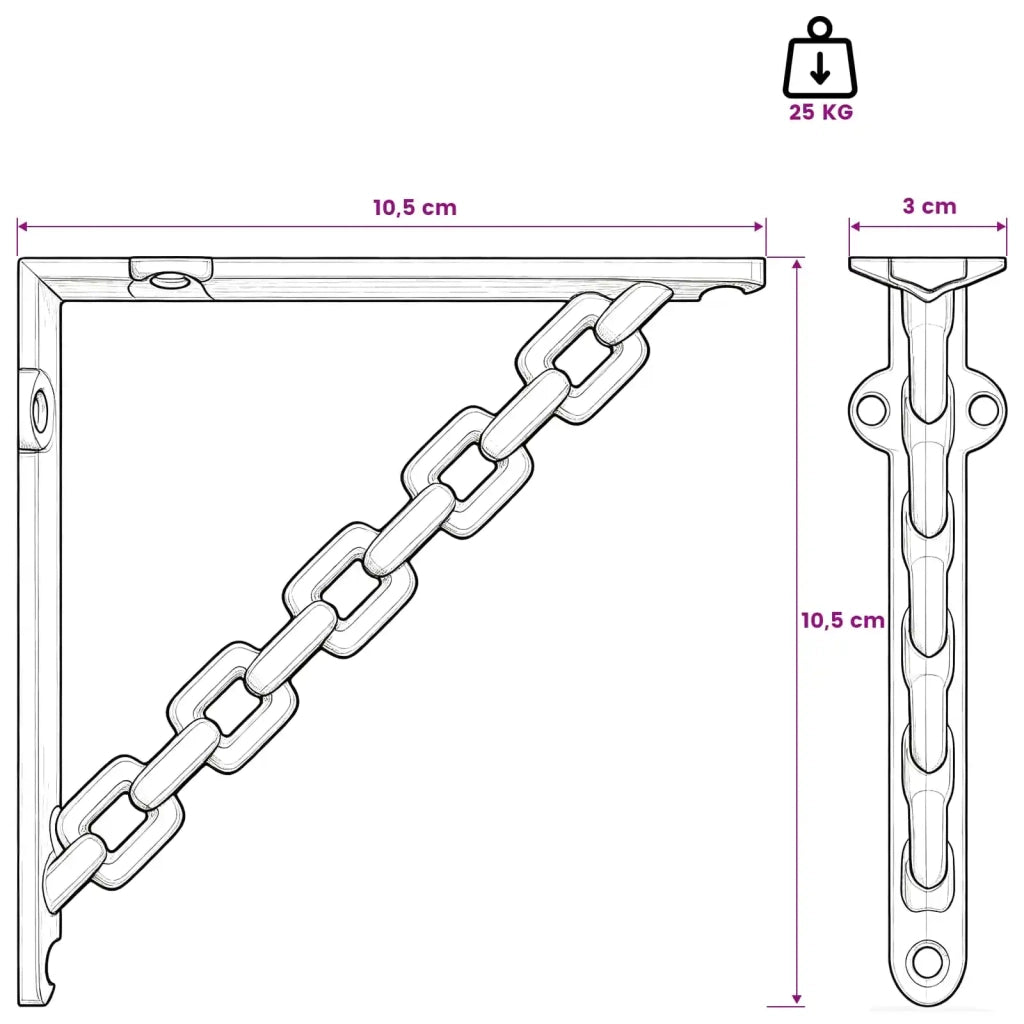 Supporti per mensole da parete 12 pz Bianco Antico 42038918