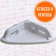 Trade Shop - Mensola Angolare Per Doccia Bagno Portaoggetti Attacco A Ventosa 34 X 31 Cm -