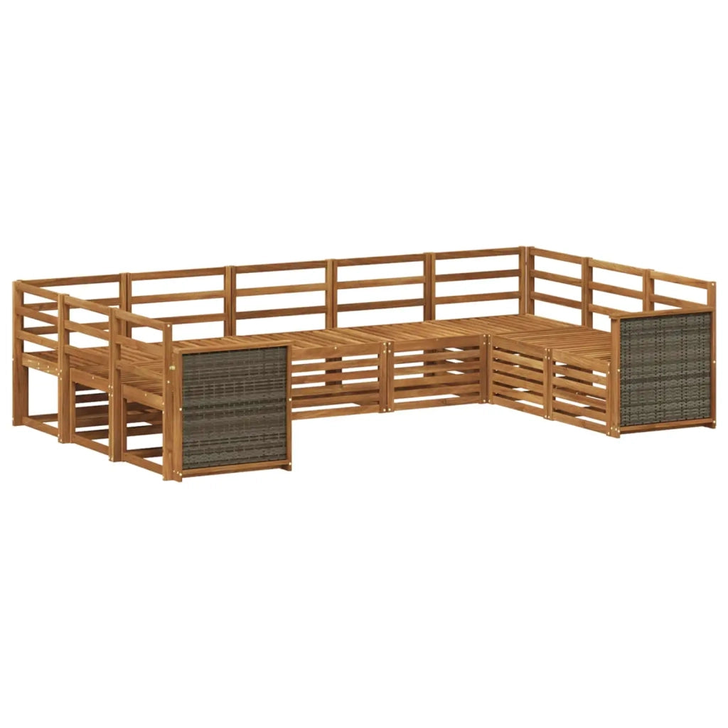 Set di divani da esterno 7 pz Naturale Legno di Acacia Massello 3384825