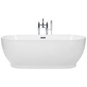 Vasca da bagno freestanding bianco lucido sanitario acrilico ovale moderno design minimalista