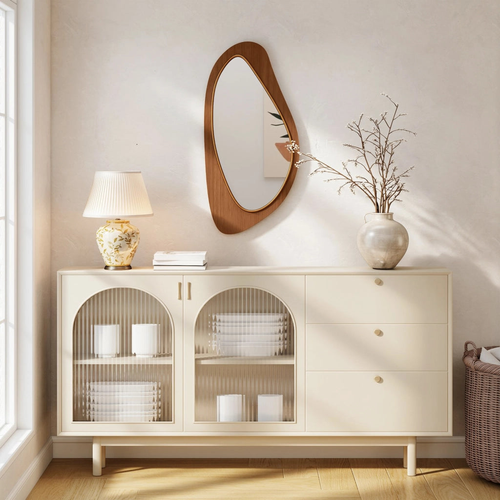 Specchio da Parete con Cornice in Pino ¨C zephmum ¨C 91.5x45x3 cm Naturale