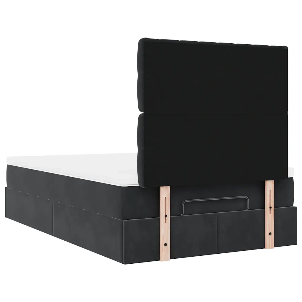 Struttura Letto Pouf con Materassi Nero 120x190 cm Velluto 3314380