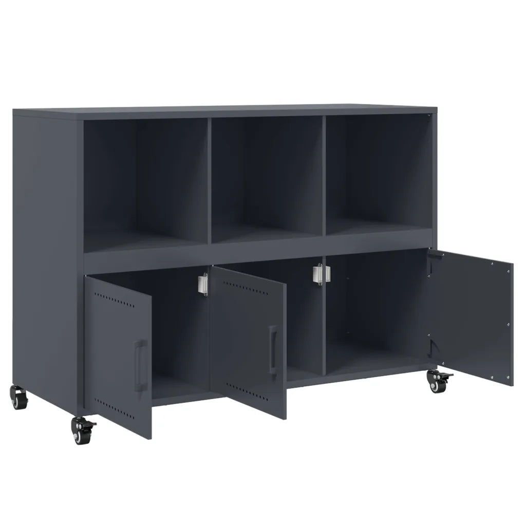 Credenza | Madia | Buffet da pranzo | Armadio da pranzo Antracite 100,5x39x72 cm in Acciaio