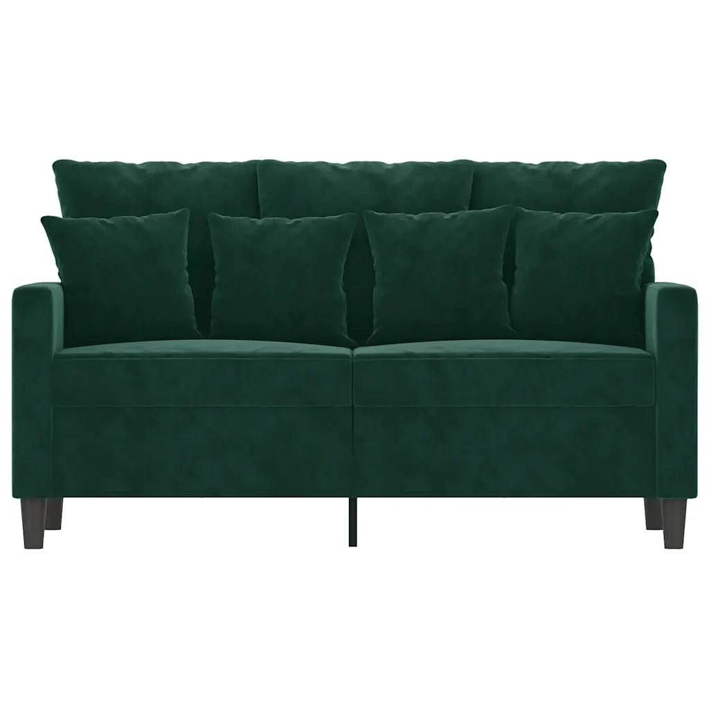 Divano a 2 Posti-Sofa 2 Posti Verde Scuro 120 cm in Velluto 215909