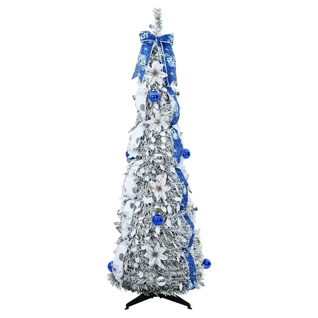 Albero di Natale artificiale con 50 LED Bianco 120 cm PVC