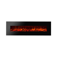 Camino Elettrico da Parete 55x182,2x14 cm Effetto Fiamma 1500W Elit