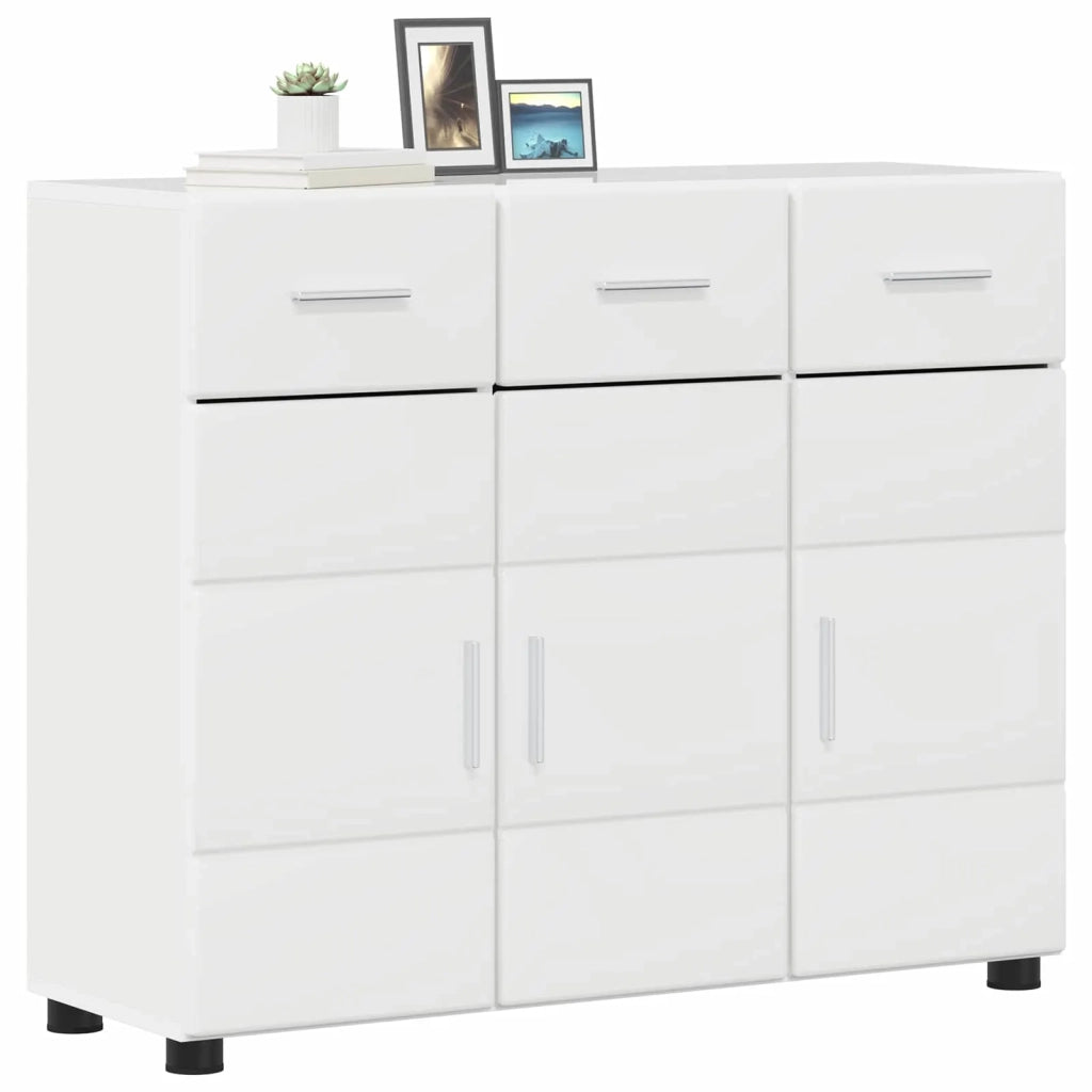 Credenza FLORIN 88,5 x 30,5 x 73 cm Bianco Lucido 880315