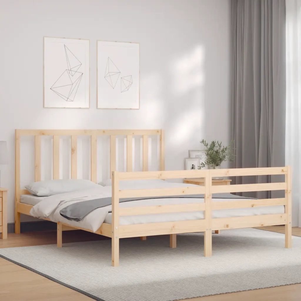 Giroletto senza Materasso-Struttura Letto 160x200 cm in Legno Massello di Pino 282188