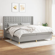 Giroletto a Molle con Materasso Grigio Chiaro 200x200cm Tessuto 3132337