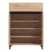 Mobile Portascarpe Ilarione, Scarpiera un Cassetto, 80x40x109.5h cm Marrone Rovere Nodi