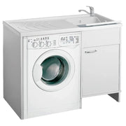 Lavatoio e Coprilavatrice in PVC 109x60x89 cm Forlani Tidy Bianco Lato Destro