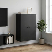 Mobiletto a muro Nero 66 x 34,5 x 90 cm Legno ingegnerizzato 899076