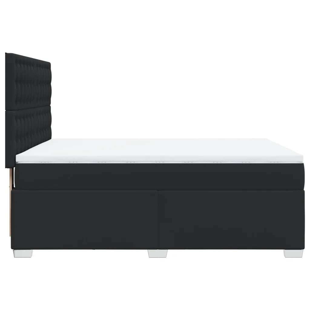 Giroletto a Molle con Materasso Nero 140x200 cm in Similpelle 3290724