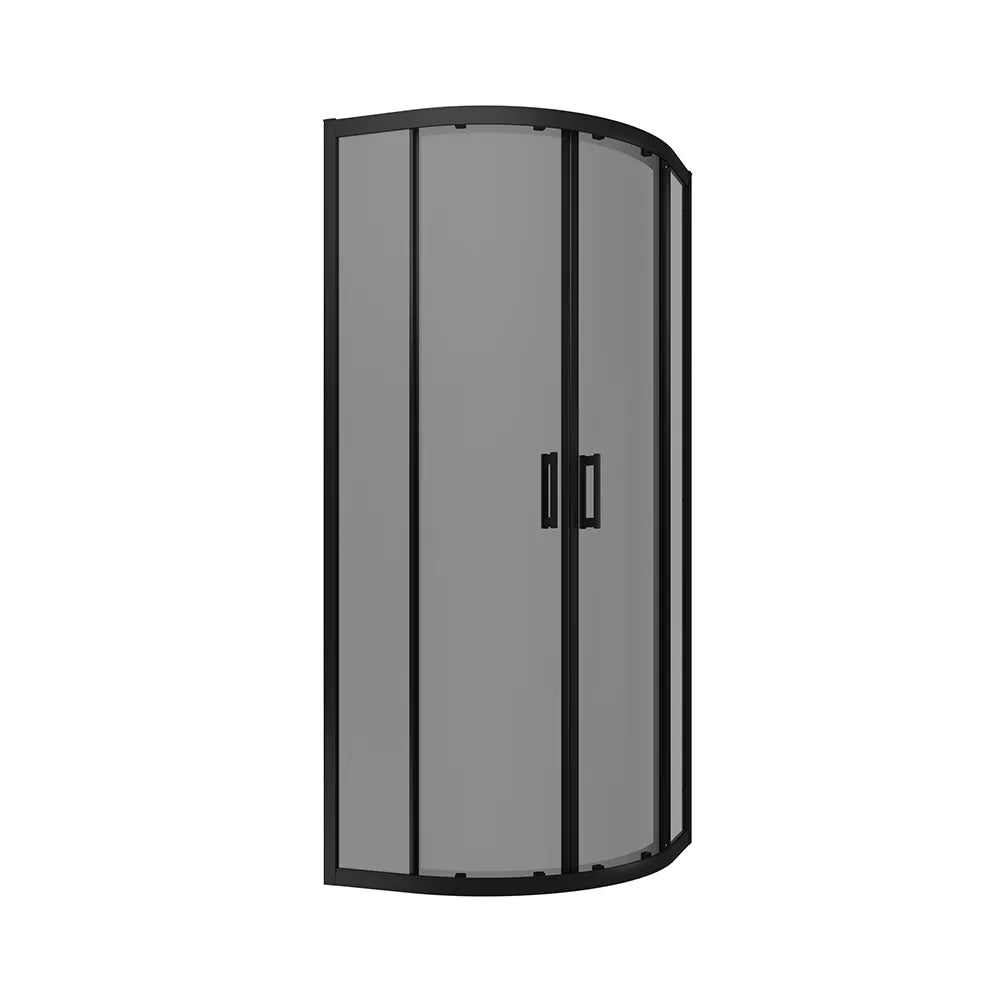 Box doccia 80x80 cm semicircolare doppio scorrevole profili neri vetro fumé h190 | Java