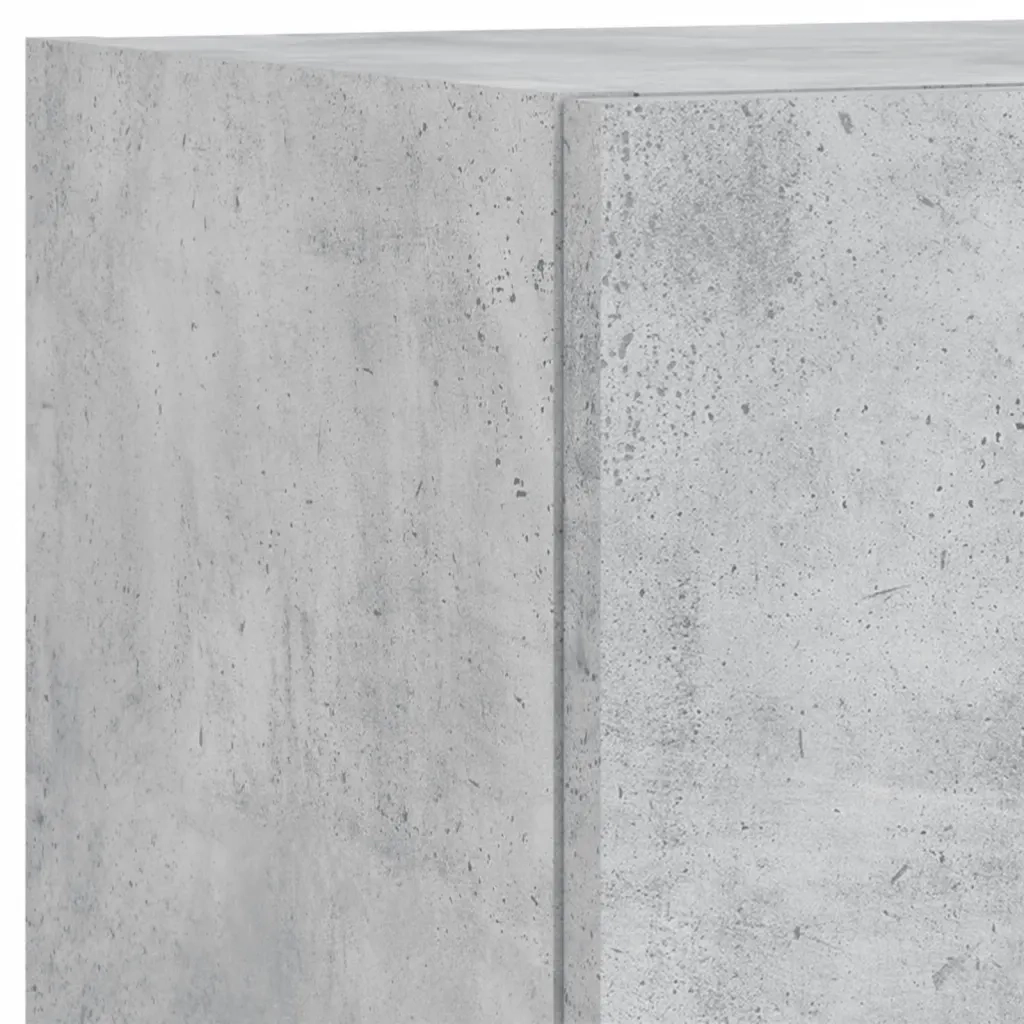 Mobili TV a Muro con LED 5pz Grigio Cemento Legno Multistrato 3216600